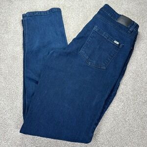 Barbell Apparel 32 Boot Cut Athletic Fit Jeans Mens Indigo Blue Stretch Dark